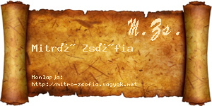Mitró Zsófia névjegykártya